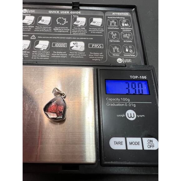 NEW Watermelon tourmaline slice sterling silver pendant 3.90 grams - Picture 5 of 11